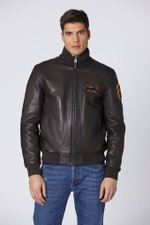 Куртка кожа муж. AERONAUTICA 5034 коричневый LEADER