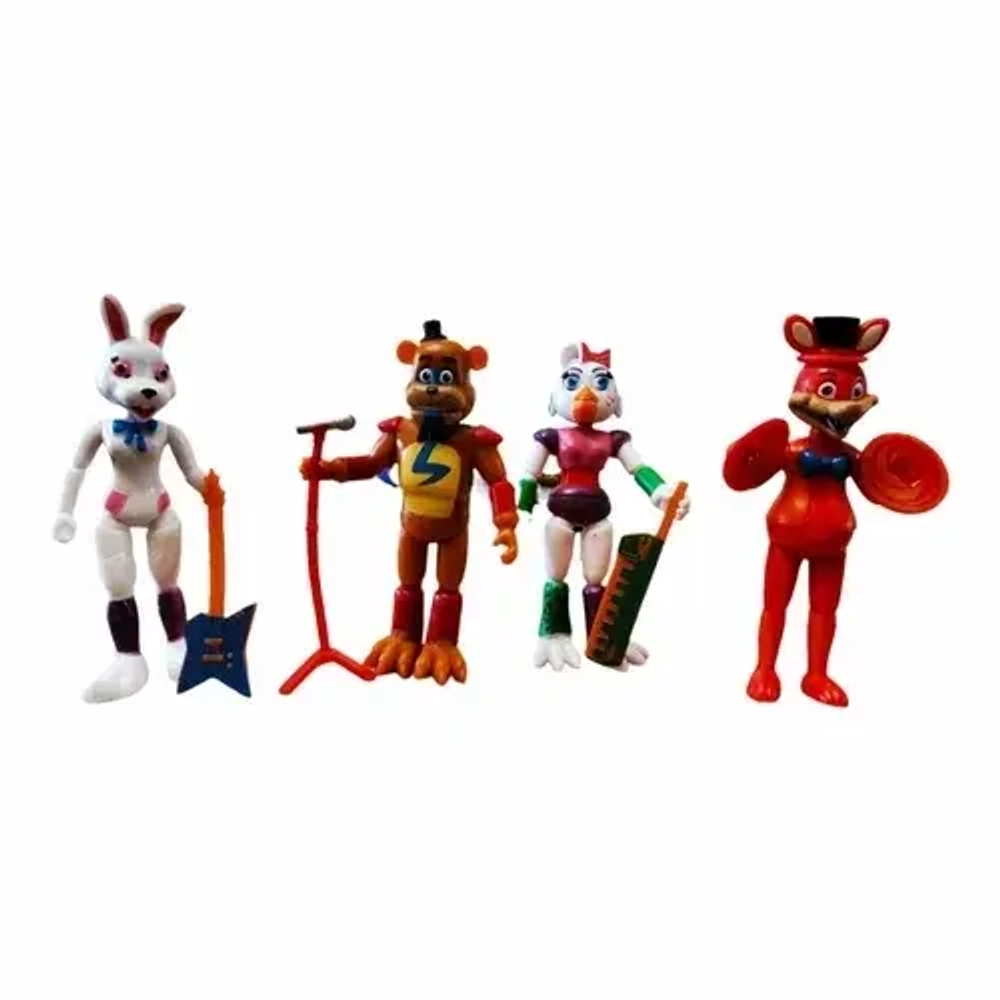 Набор подвижных фигурок ФНАФ, Аниматроники 5 ночей с Фредди / FNAF, "Five Nights at Freddy's / Security Breach" с аксессуарами 15см, 4шт фигурок