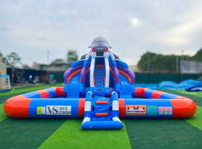 Надувной наземный аквапарк «Акула 2», 8*7*4,5 м