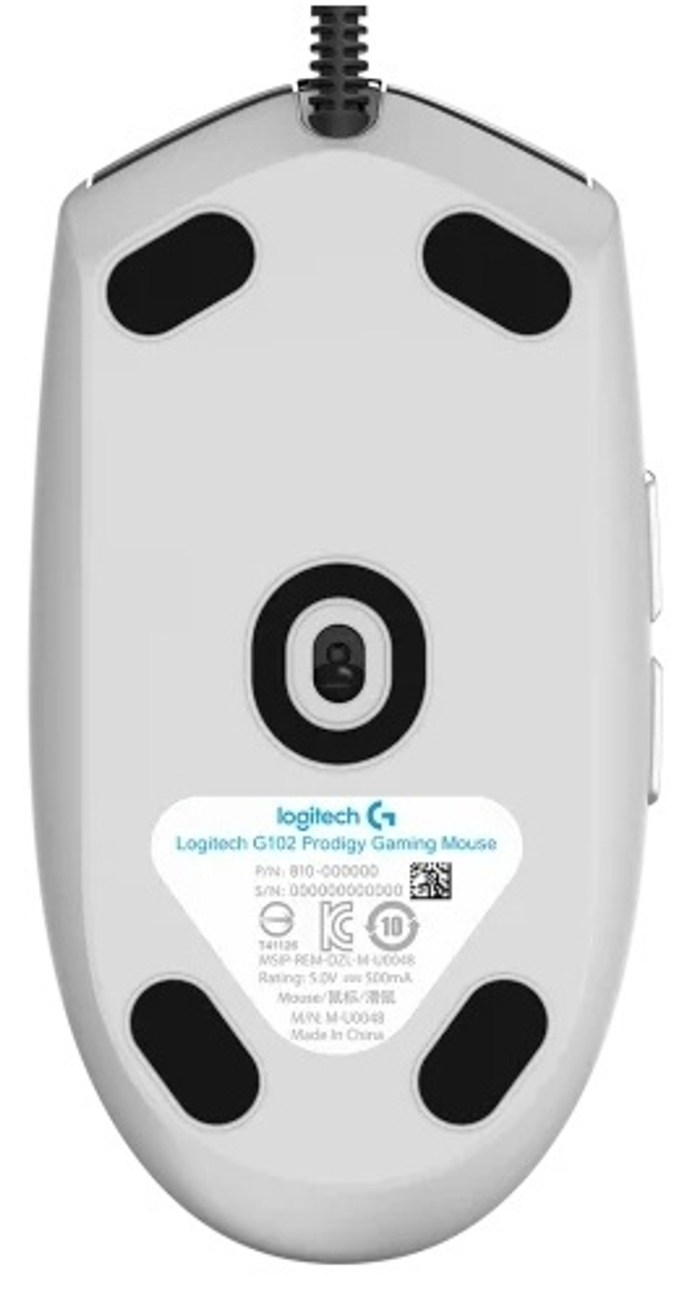 МЫШЬ LOGITECH G203 LIGHTSYNC CORDED GAMING MOUSE - WHITE - USB 910-005797