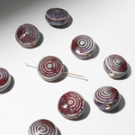 Бусина "Спираль", 20,5*12,5мм, бордово-синяя, глазурированный фарфор