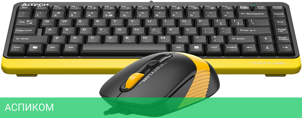 Набор периферии A4Tech Fstyler F1110 Bumblebee черный/желтый