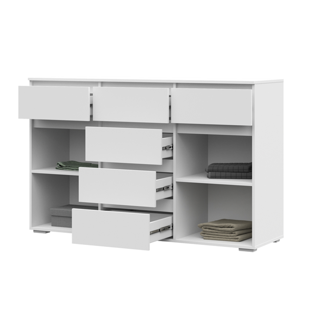 Хелен КМ 05 Комод 6 ящиков и 2 створки Белый / Белый