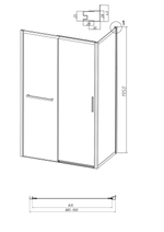 Боковая стенка Grossman Style 200.K33.05.90.21.10 (90х195) черный матовый,стекло тонированное, 1 место
