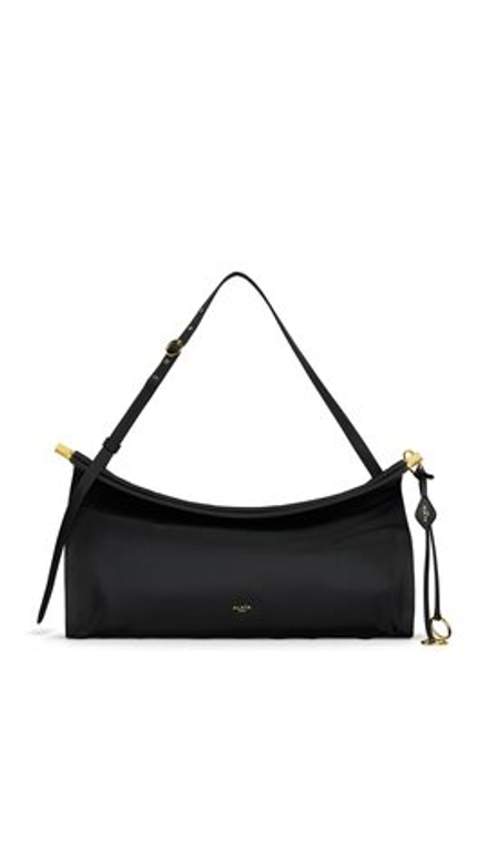 ALAÏA БОЛЬШАЯ СУМКА LE CLICK EAST WEST ИЗ НЕЙЛОНА, ЧЕРНЫЙ
