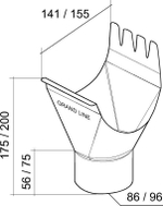 Воронка желоба Grand Line D125/90 мм RAL 3005 красная