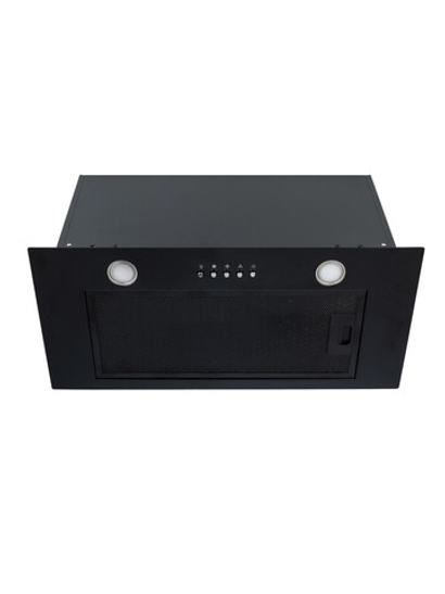 Вытяжка кухонная Quin-60 (BLACK) черный, D150мм, 1200м3/ч, полновстраиваемая, мотор 230Ватт, металл 60см, кнопочное управл.(MACBI)