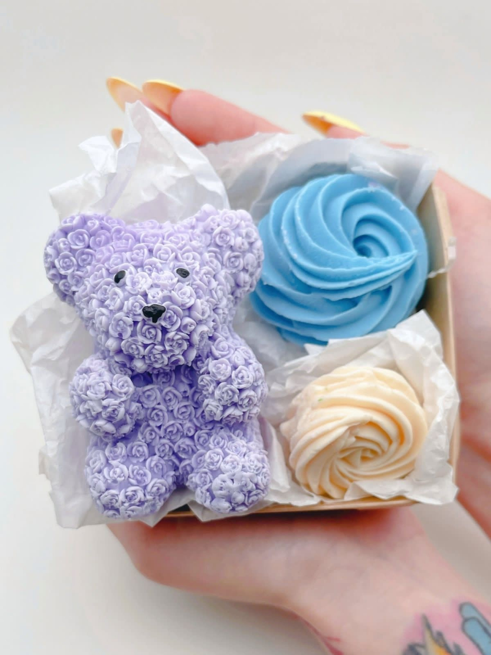 Набор из мыла «Мишка из роз, вайлет»