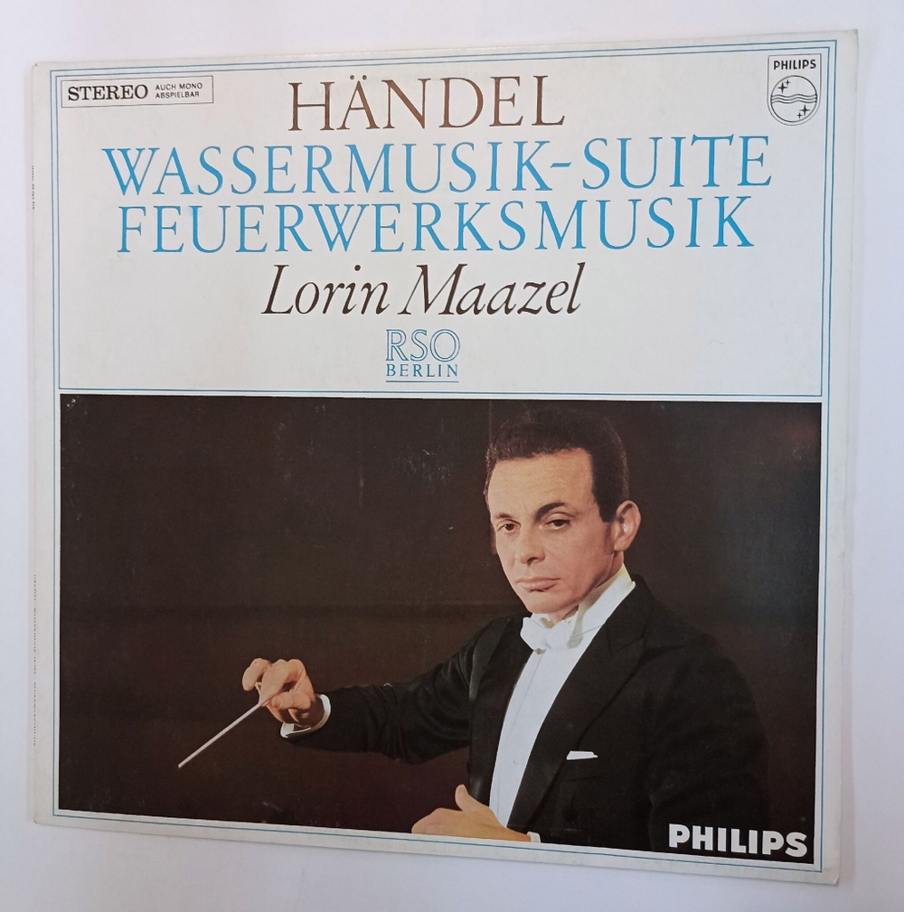 Винтажная виниловая пластинка LP Handel, Гендель Lorin Maazel, RSO Berlin Wassermusik Suite Feuerwerksmusik Берлинский Оркестр (Germany 1970)