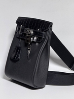 Нагрудная сумка-слинг Hermes со вставками из кожи крокодила