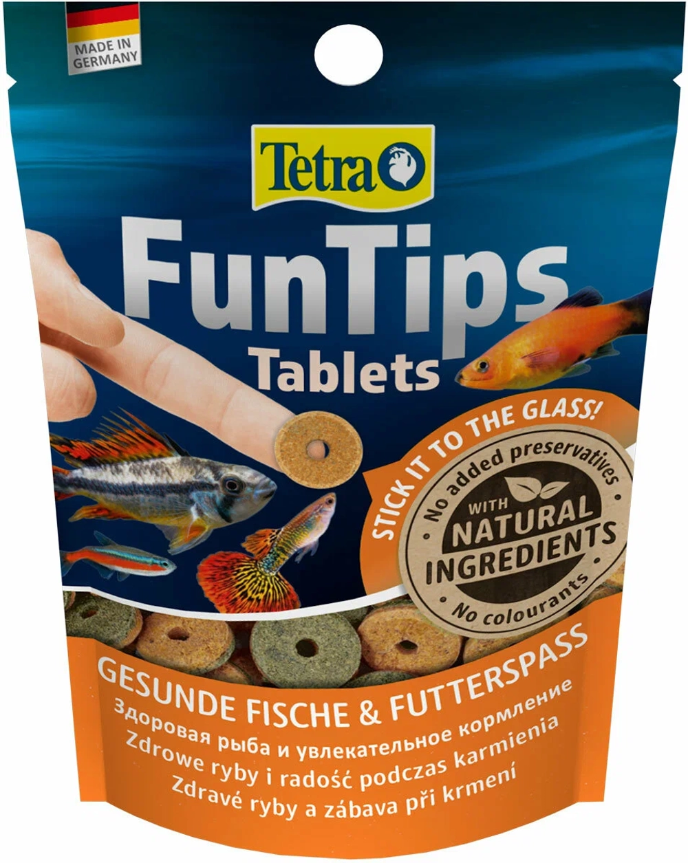 TETRA FunTips Tablets Корм для рыбок в форме таблеток, крепящихся на стекло (20 таблеток)