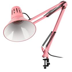 Настольный светильник ЭРА N-121-E27-40W-P Е27 на струбцине розовый | Настольные светильники под лампу