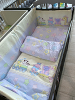 Комплект в кроватку 6-ти предметный "Паровозик звездочка" сиреневый