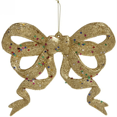 Украшение новогоднее «Бант сияющий» 17*18 см, Золото