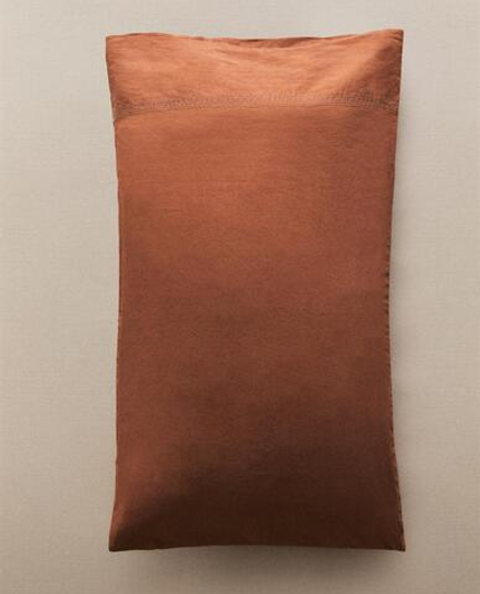 ZARA HOME ДЕТСКАЯ ОДНОТОННАЯ НАВОЛОЧКА, КОРИЧНЕВЫЙ