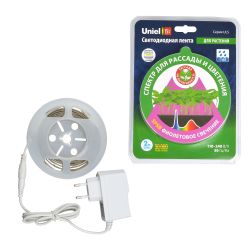 ULS-P76-2835-42LED-m-IP65-2M-SPSB RRP18C00 Комплект светодиодной ленты 2м. Спектр для рассады и цветения. Адаптер 18Вт. Блистер. TM Uniel