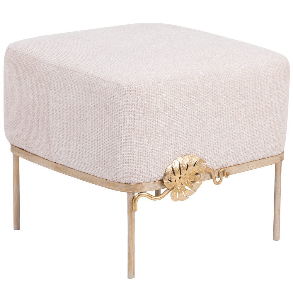 Банкетка Monstera Deliciosa (Монстера) Квадро Айвори Мраморное золото