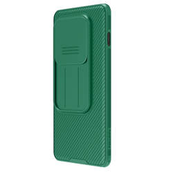 Усиленный чехол зеленого цвета (Dark Green) с защитной шторкой для камеры от Nillkin на OnePlus 13, серия CamShield Pro Case