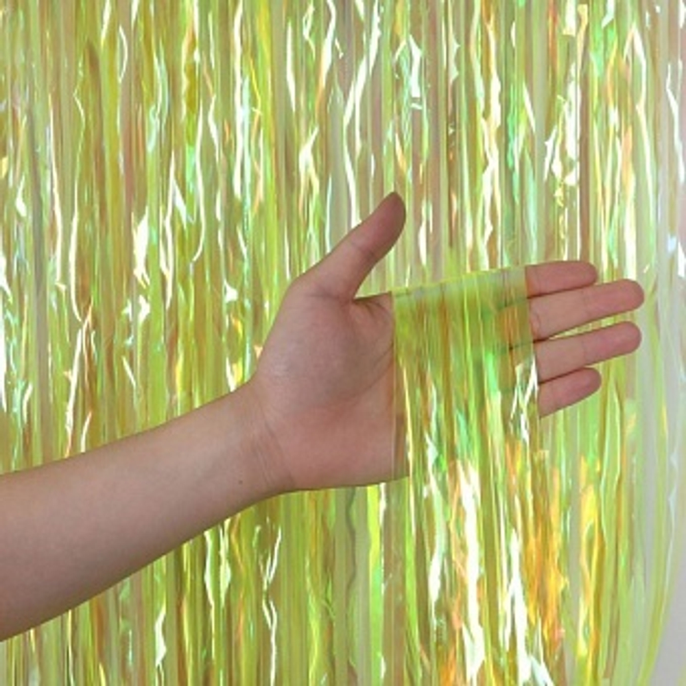 Занавес Дождик Хамелеон Желтый Голография 100*200 см.