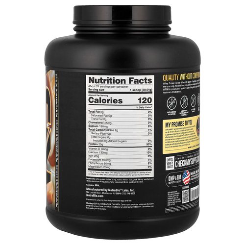 NutraBio, изолят сывороточного протеина, со вкусом ванили и карамелью, 2268 г (5 фунтов)