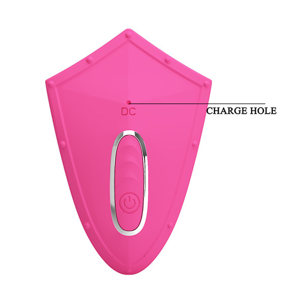 Розовый вибромассажёр 9,7см с пультом ДУ Pretty Love Walker BI-014583W-1