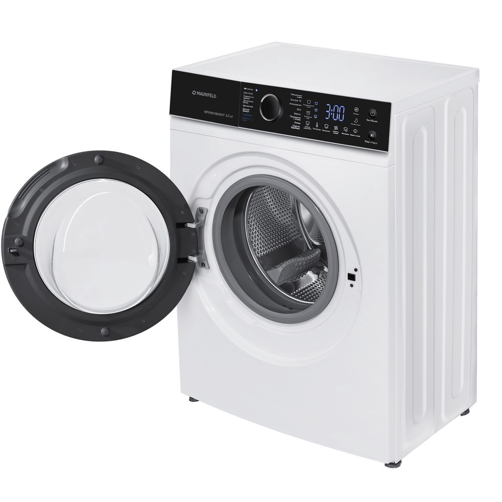 Стиральная машина c инвертором и паром  MAUNFELD MFWM106IWHT 6 кг.