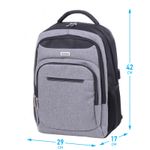 Рюкзак Berlingo City "Strict grey" 42*29*17см, 2 отделения, 3 кармана, отделение для ноутбука, USB разъем, эргономическая спинка