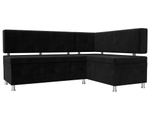 Диван кухонный угловой Стайл правый угол, Черный, Велюр, 111660