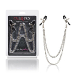 Зажимы на соски Nipple Play Tiered Nip Clamps с цепочкой (Цвет: серебряный с черным)