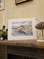 Картина авторская акварельная в паспарту 30х40 см на стену для интерьера "Тут родились Муми-тролли"