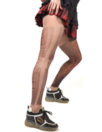 Колготки с принтом в виде небоскрёбов (Размер: S-M-L) (Цвет: бежевый)