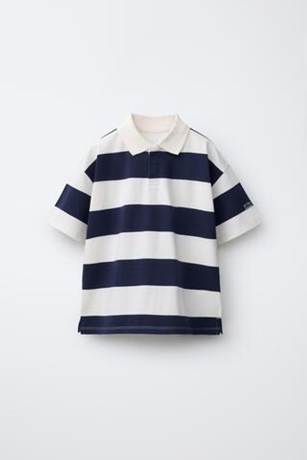 ZARA ПОЛО В ПОЛОСКУ, МОРСКОЙ СИНИЙ