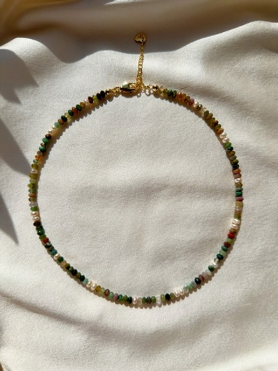 Чокер Индийский Агат и жемчуг