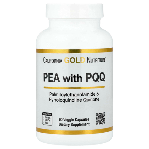 California Gold Nutrition, ПЭА 300 мг и PQQ 10 мг, 90 растительных капсул