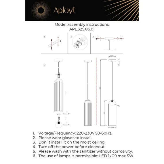 Светильник подвесной APL.325.06.01