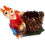Фигура из гипса «Кашпо белка с шишкой» 26*19см