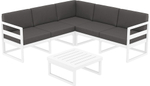 Комплект угловой пластиковой мебели Siesta Contract Mykonos, белый, темно-серый