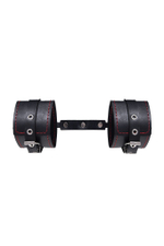 Черные кожаные однослойные оковы с контрастной строчкой