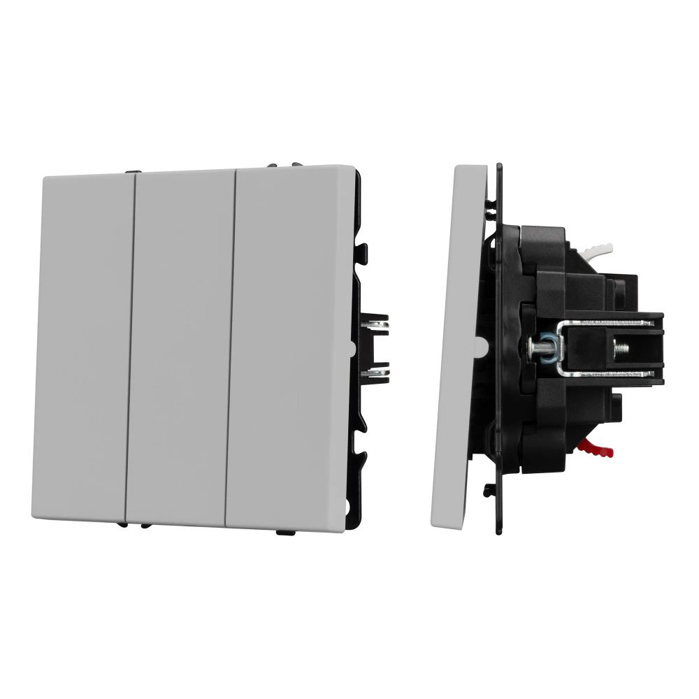 Механизм выключателя трехклавишный непроходной SWT-NOBE-MK03-SFPL-IS (230V, 10A) (Arlight, Никель) 061800