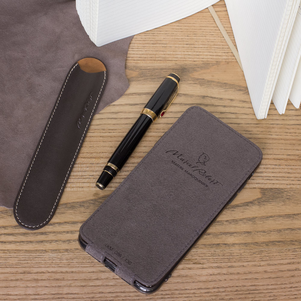 Чехол для iPhone XS Max из натуральной кожи теленка, темно-коричневого цвета