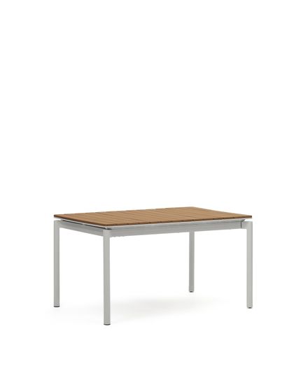 Уличный раздвижной стол Canyelles из полистирола и алюминия светло-серого цвета, 140 (200) x 90
