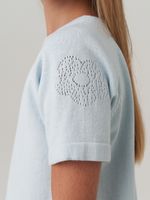 Джемпер для девочки с коротким рукавом AT1083 голубой