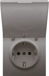 Donel R98 Сталь накладка для розетки Schuko с большой крышкой, 16A 250 В~, серия DA