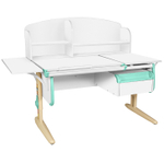 Растущая парта с навесной тумбой, задней и боковой полками Дэми СУТ 25-05-Б1НЗ (1500×880 мм)