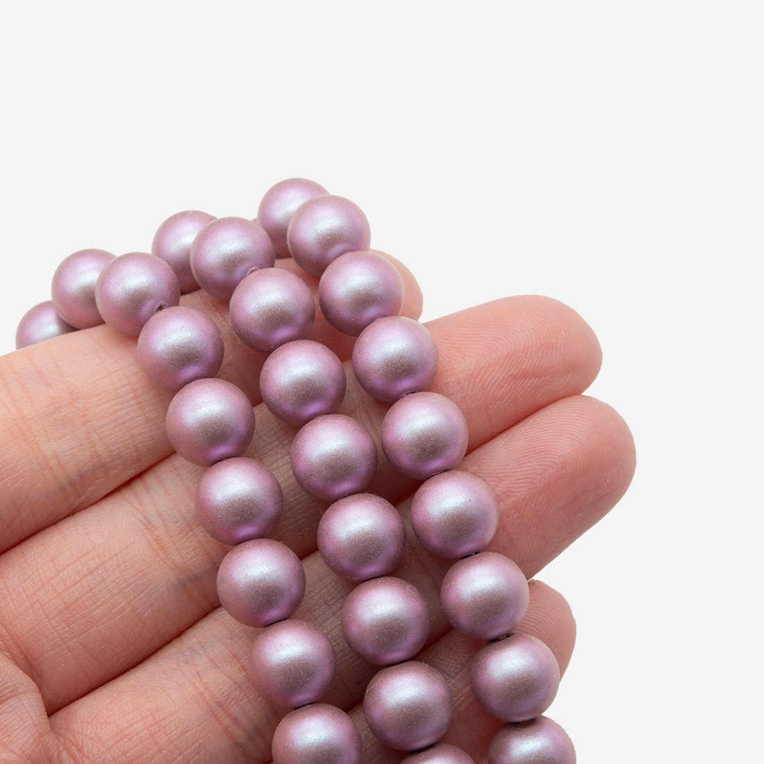 Хрустальный жемчуг, оттенок "PurpleAsh", шар 8мм, улучшенное перламутрово-сатиновое покрытие