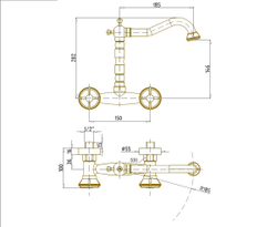 Смеситель настенный Bronze de Luxe 10117
