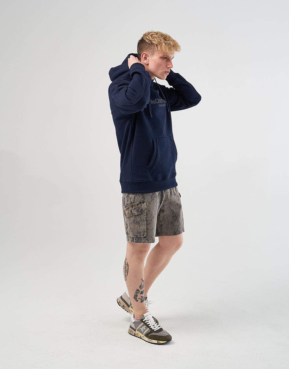 Худи We Don’t Care Basic Logo Hoodie Navy