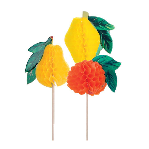 Пика деревянная "Фрукты" 10см, 100шт/упак. 20упак/кор