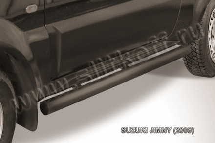 Пороги стальные Suzuki Jimny (1998-2019) d76 труба (черные)