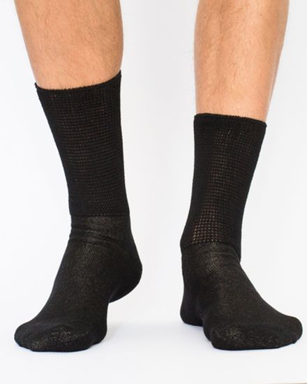 Vendi Диабетические фроте носки, с серебряной нитью  X-Static, антибактериальные, черные